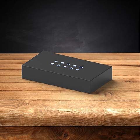 A plastic black light base for 3D photo crystals